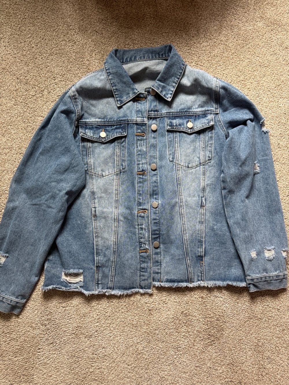 Light Blue Distressed Denim Jacket